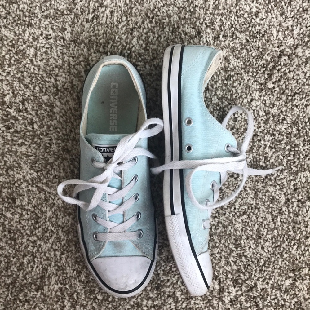 CONVERSE light blue/ mint green low tops